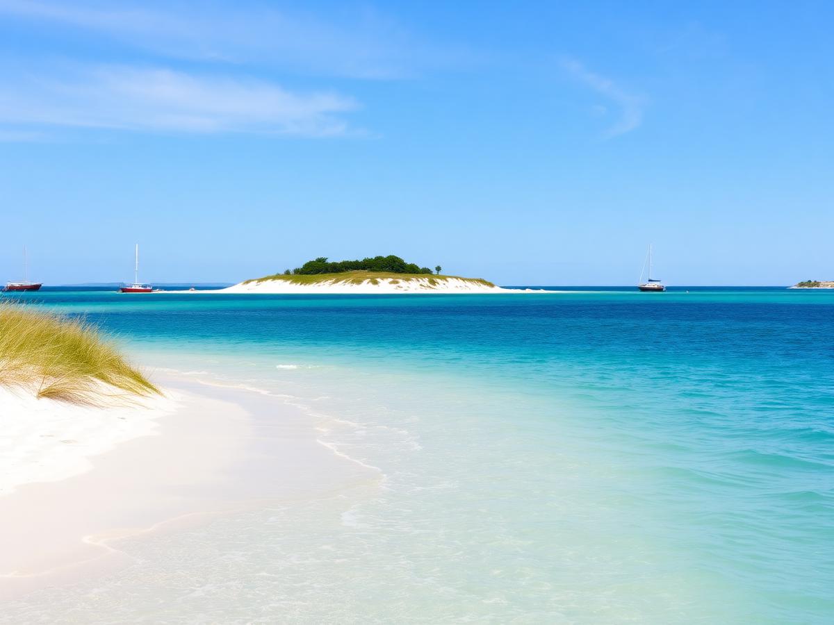 Secluded island destination reachable only by boat